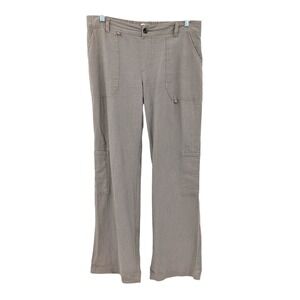 Happily Grey Linen Blend Cargo Pants Taupe Relaxed Utility Size L‎